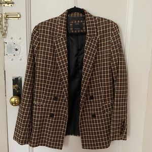 FITTED PLAID BLAZER